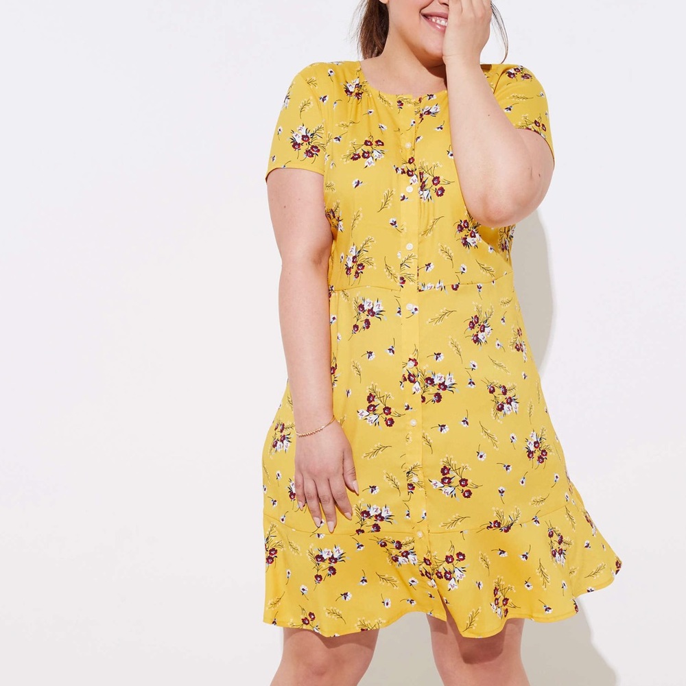 LOFT Plus Wild Bouquet Shirtdress